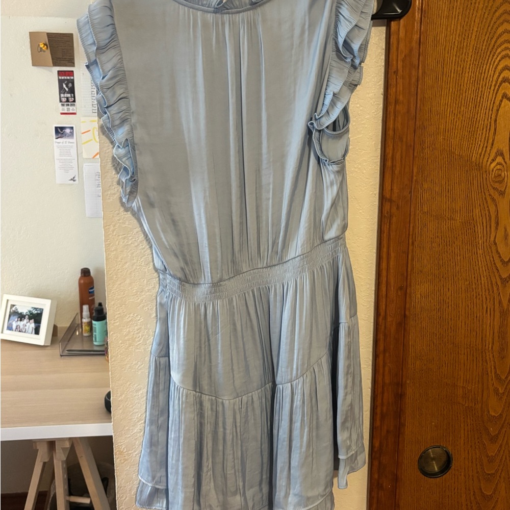 Steve Madden Sky Blue Ruffled Mini Dress - Picture 2 of 3